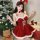 Red bunny girl christmas outfit featuring a festive slip dress with bunny ears, perfect for holiday celebrations.