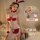 Sexy red bunny girl lingerie set featuring t-shirt design, perfect for new year and christmas themed costumes or sleepwear.
