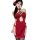 Red floral lingerie robe with vintage embroidery, halter neck, and lace cutouts.