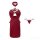 Red chinese-style lingerie set featuring a sexy hanfu doudou and qipao costume, no-remove design with discreet shipping.