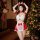 Red christmas bunny girl costume - sexy cosplay maid outfit, naughty holiday lingerie set featuring festive attire with reind...