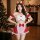 Red christmas bunny girl costume - sexy cosplay maid outfit, naughty holiday lingerie set featuring festive red and white des...