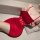 Red velvet christmas deer print lingerie set, sexy pure temptation sleepwear and costume outfit.