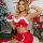 Red christmas party lingerie set featuring festive furry details, perfect for new years eve celebrations. includes a top with...