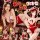 Red christmas sexy lingerie set for women - holiday bedtime costume & cosplay outfit featuring festive designs and playful po...