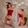Red desire velvet bunny girl outfit - sexy christmas new year costume with sweet mini dress & matching bra