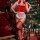 Sexy festive red holiday lingerie set featuring a chest-revealing design, perfect for new year and party wear.