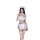 Sexy maid outfit featuring sheer mesh bodysuit, open-crotch thong, and lace stockings, perfect for adult entertainment.