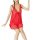 Red lace sexy lingerie set featuring a v-neckline and tie waist, perfect for nightclub-style erotic sleepwear.