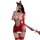 Red lace temptation bodysuit set featuring sheer mesh with sparkling rhinestones, perfect for passionate nights.