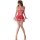 Red maid costume dress featuring lace, bows, and ties, perfect for a sexy ol style princess look at any new year party event.