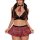 Red plaid lace lingerie set featuring a halter top with black lace detailing and matching skirt, perfect for sexy role play c...