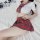 Red plaid pleated skirt set - cute schoolgirl jk uniform outfit for women, sexy modest costume