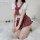 Red plaid pleated skirt set - cute schoolgirl jk uniform outfit for women, sexy modest costume