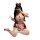 Red seductive christmas maid costume set for women, featuring a playful design with festive elements, perfect for themed even...