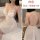 White color, includes lace sleep dress with backless design, sheer fabric, perfect nightwear for small bust.