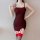 Red sexy sleep dress - pure & tempting sheer mesh slip dress for women, tight-fit camisole nightgown, live stream outfit