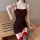 Red sexy sleep dress - pure & tempting sheer mesh slip dress for women, tight-fit camisole nightgown, live stream outfit