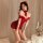 Red sparkle bunny girl lingerie set - sexy new year & christmas sleepwear, cute seductive outfit with sequins and headband
