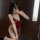 Red velvet bunny costume - sexy new year lingerie bodysuit with bow & cut-outs