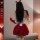 Sexy & sweet womens holiday costume outfit for cosplay & parties, featuring a festive red and white design with bunny ears an...