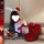 Red velvet christmas lingerie set - sexy & sweet womens holiday costume outfit for cosplay & parties, featuring bunny ears an...