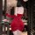 Red velvet lace bodycon mini dress - sheer sexy holiday party dress with thin straps & sparkle detail
