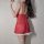 Luxury red velvet and mesh sleep dress set with festive rabbit ears, perfect holiday lingerie for women.