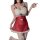 Luxury red velvet and mesh sleep dress set with festive holiday design, featuring rabbit ears and christmas-themed details fo...