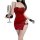 Red velvet sexy cheongsam dress - slit bodycon agent costume for new year & cosplay, featuring elegant design with black acce...