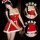 Red velvet sexy christmas lingerie dress - holiday party role play sleepwear, pure & tempting costume featuring bunny ears, s...