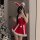Red velvet sexy lingerie set - new year party sleepwear & role play costume for women, festive red dress with bunny ears, per...