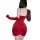 Red velvet sexy new year lingerie dress – sheer lace bodycon with sparkling rhinestones & backless design