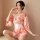 Elegant retro kimono-style lace robe featuring floral patterns, open front design, sheer sleeves, and waist cinching for a se...