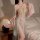 Retro pearl belly dance chemise set - sheer lace sleepwear & exotic temptation lingerie ensemble featuring delicate lace deta...
