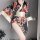 Rinlinx japanese kimono lingerie set - a stylish black kimono with vibrant floral patterns and gold accents, perfect for cute...