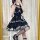 A stylish black and red plaid rock gothic lolita dress featuring a strapless design, double-sided lace-up bodice, and blue ac...