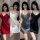 Sexy backless nightgowns in red, white, gray, and black satin for women, featuring elegant designs and luxurious fabric.