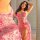 Sexy womens nightgown with rose print, sheer fabric design, plus size thong set, elegant and feminine look.
