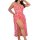 Sexy womens nightgown with rose print, sheer fabric, plus size design, featuring a high slit and thong style for a glamorous ...