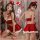 Sexy rudolph-themed christmas lingerie set with santa clauses, holiday outfit for women, no-remove naughty sleepwear