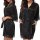 Ruixiang plus size sexy robe for women – ice silk lingerie bathrobe, featuring elegant black lace detailing and soft fabric, ...