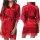 Ruixiang plus size sexy robe for women – ice silk lingerie bathrobe, featuring elegant red color with lace details, perfect f...