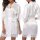 White ice silk robe with lace detailing, perfect for lounging and intimate wear. plus size design offers elegant alluring app...