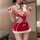 Ruiyun velvet sexy christmas nightgown - cute role play costume & holiday lingerie set featuring a festive red design with wh...