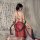 Ruolan sensual dunhuang flying apsara lingerie set – exotic hook-neck belly dance costume featuring intricate designs and flo...