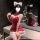 Sexy red dress with cat ears, perfect for christmas and new year live streaming events.