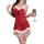 Sexy ruolan velvet cami slip dress with bow for christmas and new year live streaming
