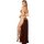 Sexy s3xl womens sleep gown with gold bralette and brown long skirt, perfect for halloween and role play.