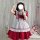 S4xl maid costume cosplay dress - lolita style plus size servant outfit for women, featuring a charming red and white design ...